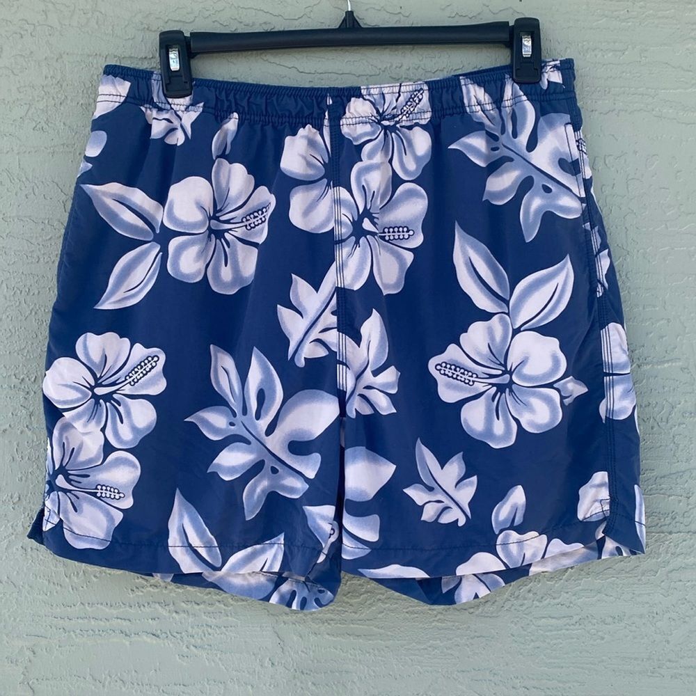 Tommy Bahama Relax Swim Trunks Blue Hawaiian Sz L